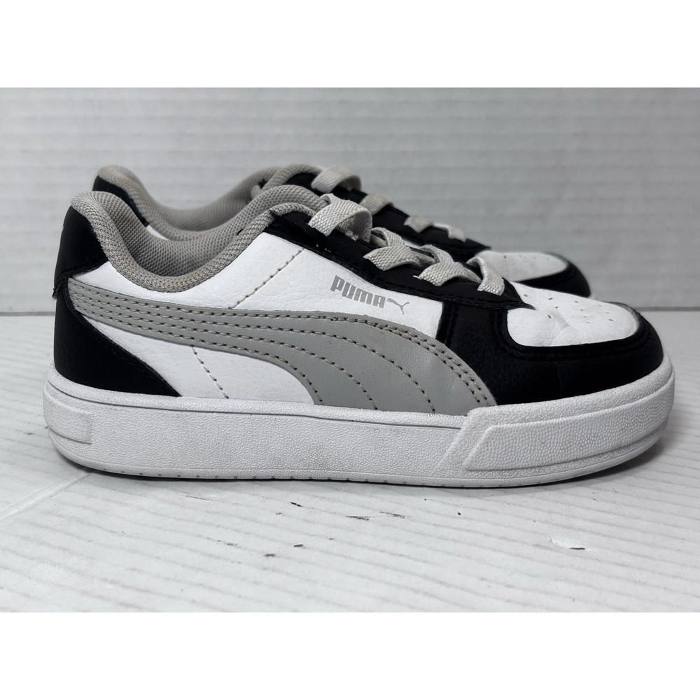 Puma Caven 396318-19‎ Kids 9C White Black Cool Light Gray Sneakers Running